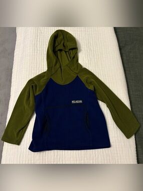 Melanzana Micro-grid Hoodie Fleece - Olive & Navy
